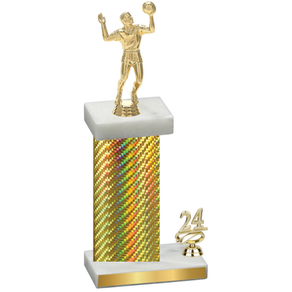 Accented Single Gold Carbon Fiber Year Volleyball Trophy