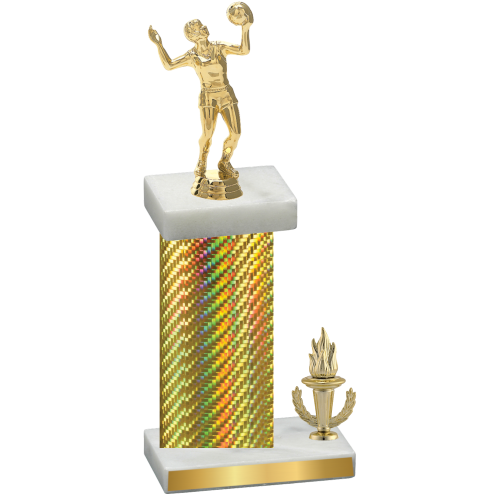 Accented Single Gold Carbon Fiber Victory Volleyball Trophy