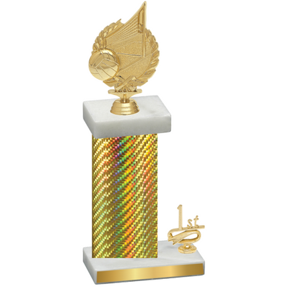 Accented Single Gold Carbon Fiber First Place Volleyball Trophy