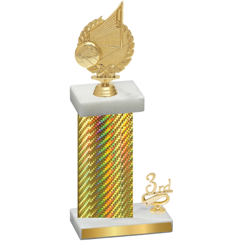 Accented Single Gold Carbon Fiber Third Place Volleyball Trophy