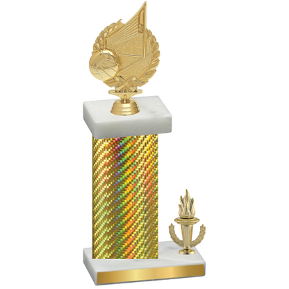 Accented Single Gold Carbon Fiber Victory Volleyball Trophy