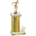 Accented Single Gold Carbon Fiber Fourth Place Swimming Trophy