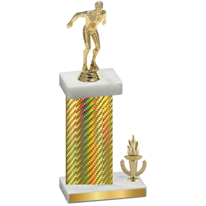 Accented Single Gold Carbon Fiber Victory Swimming Trophy