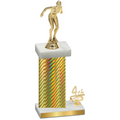 Accented Single Gold Carbon Fiber Fourth Place Tennis Trophy