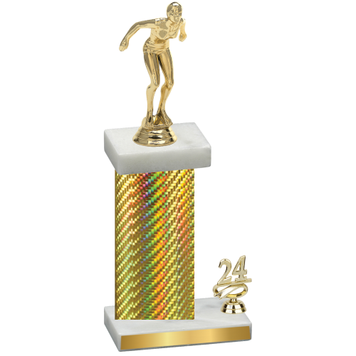 Accented Single Gold Carbon Fiber Year Tennis Trophy