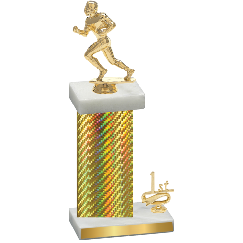 Accented Single Gold Carbon Fiber First Place Football Trophy