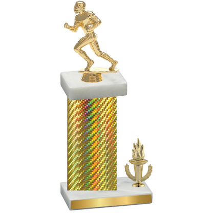 Accented Single Gold Carbon Fiber Victory Football Trophy