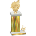 Accented Single Gold Carbon Fiber Fourth Place Swimming Trophy
