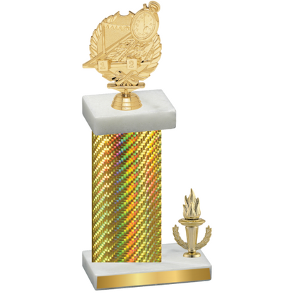 Accented Single Gold Carbon Fiber Victory Swimming Trophy