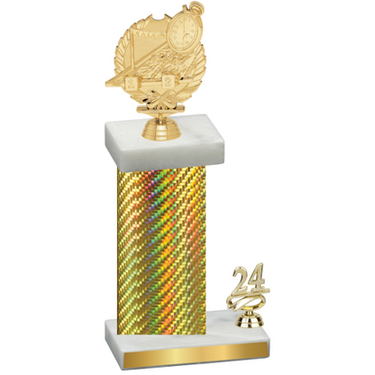 Accented Single Gold Carbon Fiber Year Swimming Trophy