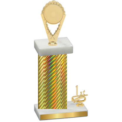 Accented Single Gold Carbon Fiber First Place Insert Trophy