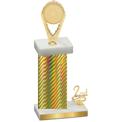 Accented Single Gold Carbon Fiber Second Place Insert Trophy