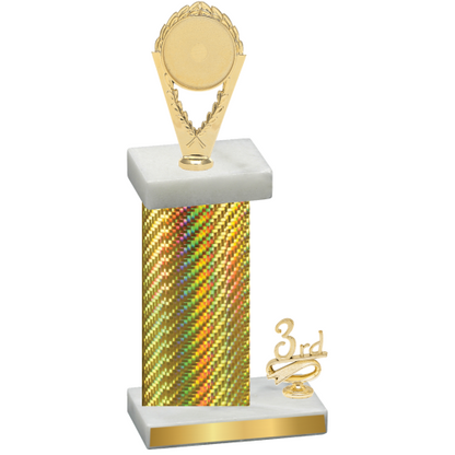 Accented Single Gold Carbon Fiber Third Place Insert Trophy