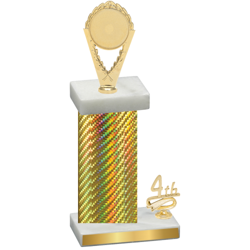 Accented Single Gold Carbon Fiber Fourth Place Insert Trophy