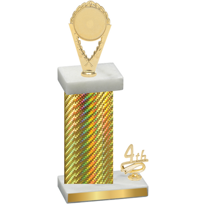 Accented Single Gold Carbon Fiber Fourth Place Insert Trophy