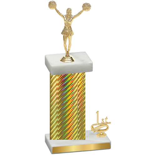 Accented Single Gold Carbon Fiber First Place Cheerleading Trophy