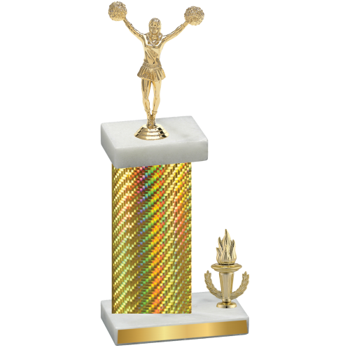 Accented Single Gold Carbon Fiber Victory Cheerleading Trophy