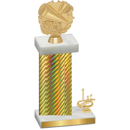 Accented Single Gold Carbon Fiber First Place Cheerleading Trophy