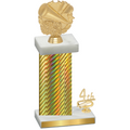 Accented Single Gold Carbon Fiber Fourth Place Cheerleading Trophy
