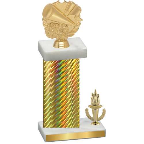 Accented Single Gold Carbon Fiber Victory Cheerleading Trophy