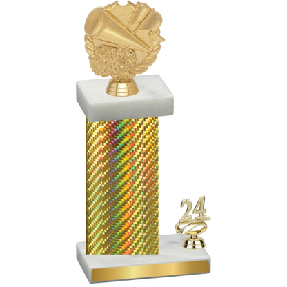 Accented Single Gold Carbon Fiber Year Cheerleading Trophy