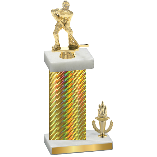 Accented Single Gold Carbon Fiber Victory Hockey Trophy