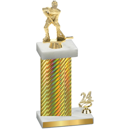 Accented Single Gold Carbon Fiber Year Hockey Trophy