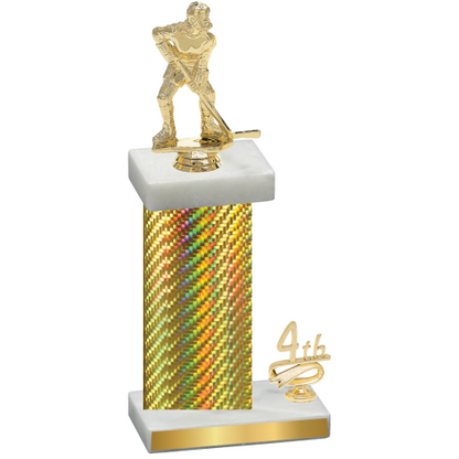 Accented Single Gold Carbon Fiber Fourth Place Hockey Trophy