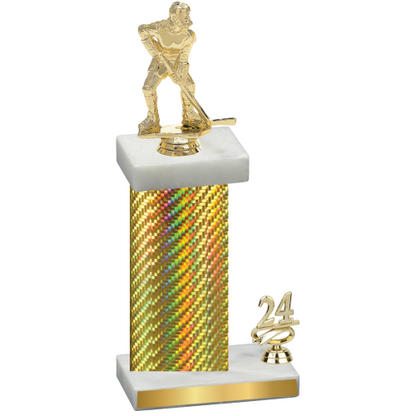 Accented Single Gold Carbon Fiber Year Hockey Trophy