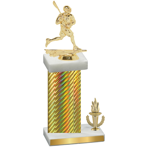 Accented Single Gold Carbon Fiber Victory Lacrosse Trophy