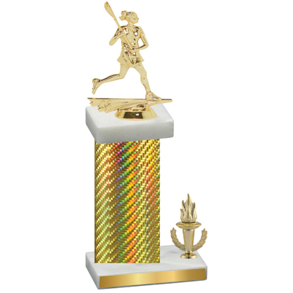 Accented Single Gold Carbon Fiber Victory Lacrosse Trophy