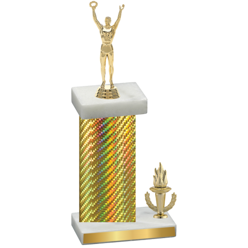 Accented Single Gold Carbon Fiber Victory Victory Trophy