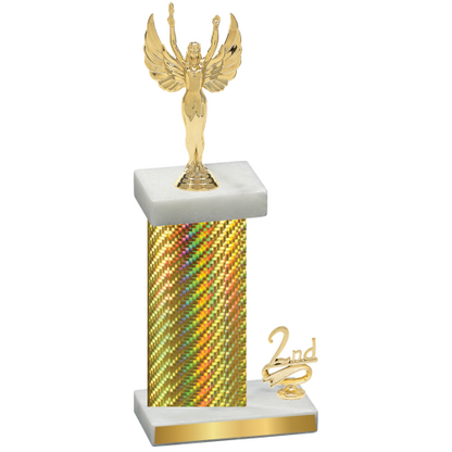 Accented Single Gold Carbon Fiber Second Place Victory Trophy