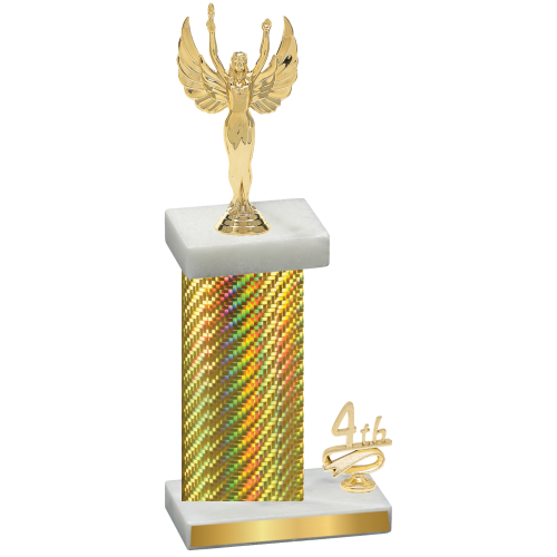 Accented Single Gold Carbon Fiber Fourth Place Victory Trophy