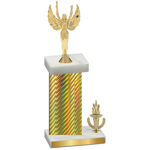 Accented Single Gold Carbon Fiber Victory Victory Trophy