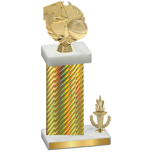 Accented Single Gold Carbon Fiber Victory Basketball Trophy