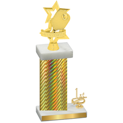 Accented Single Gold Carbon Fiber First Place Pickleball Trophy