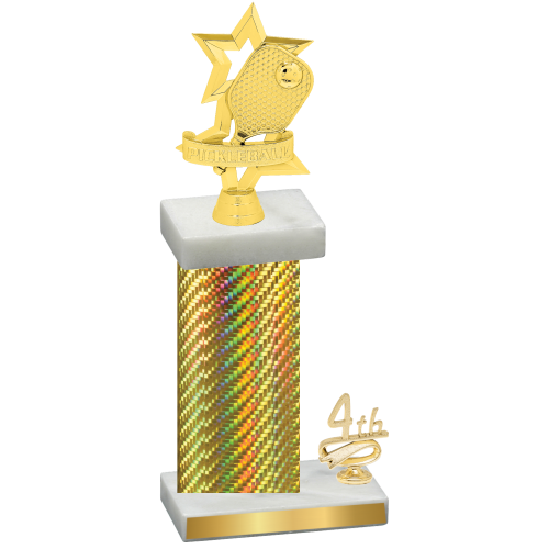 Accented Single Gold Carbon Fiber Fourth Place Pickleball Trophy