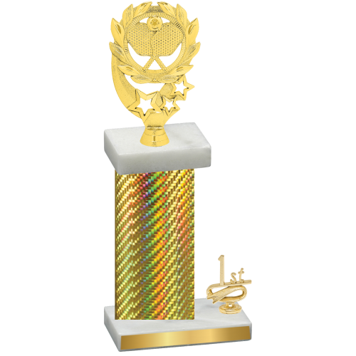 Accented Single Gold Carbon Fiber First Place Pickleball Trophy