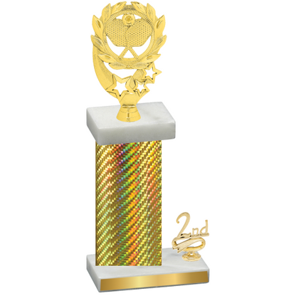 Accented Single Gold Carbon Fiber Second Place Pickleball Trophy