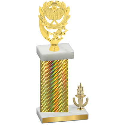 Accented Single Gold Carbon Fiber Victory Pickleball Trophy