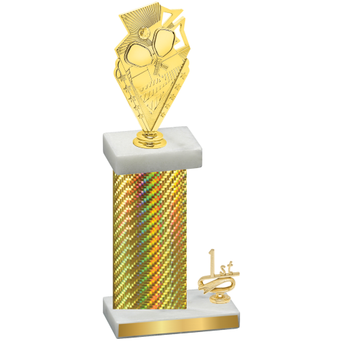 Accented Single Gold Carbon Fiber First Place Pickleball Trophy