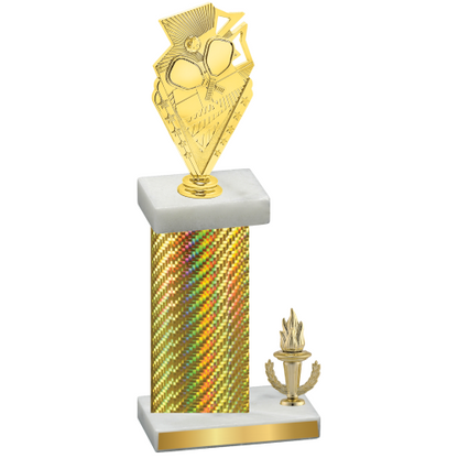 Accented Single Gold Carbon Fiber Victory Pickleball Trophy