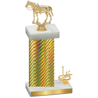 Accented Single Gold Carbon Fiber First Place Horses Trophy