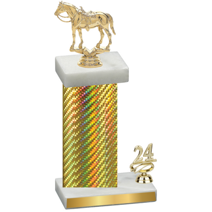 Accented Single Gold Carbon Fiber Year Horses Trophy