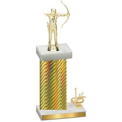 Accented Single Gold Carbon Fiber First Place Archery Trophy