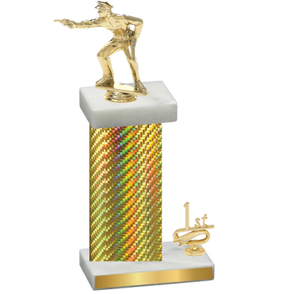 Accented Single Gold Carbon Fiber First Place Shooter Trophy