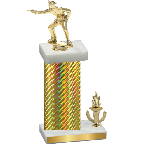 Accented Single Gold Carbon Fiber Victory Shooter Trophy