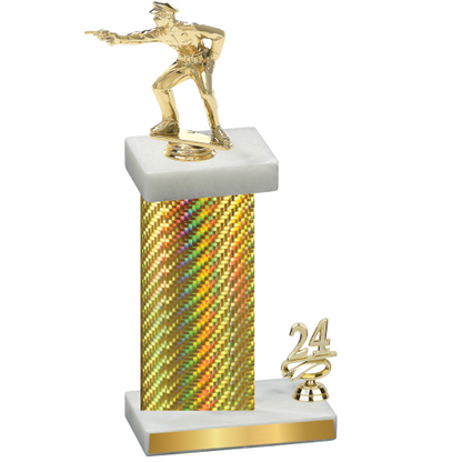 Accented Single Gold Carbon Fiber Year Shooter Trophy