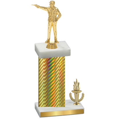 Accented Single Gold Carbon Fiber Victory Shooter Trophy